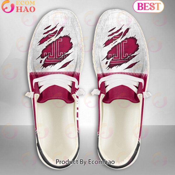 NCAA Temple Owls Custom Name Hey Dude Shoes