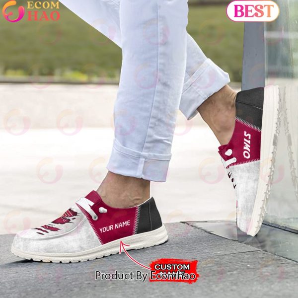 NCAA Temple Owls Custom Name Hey Dude Shoes