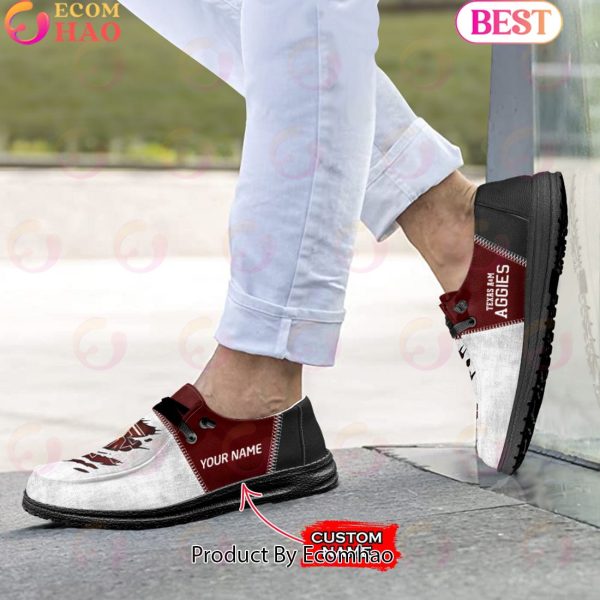 NCAA Texas A&M Aggies Custom Name Hey Dude Shoes