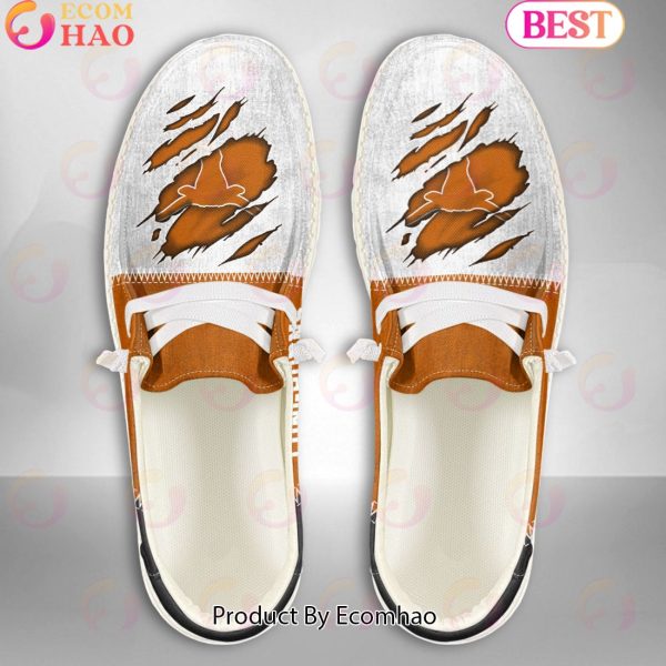 NCAA Texas Longhorns Custom Name Hey Dude Shoes