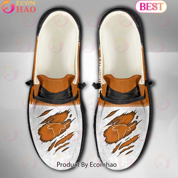 NCAA Texas Longhorns Custom Name Hey Dude Shoes