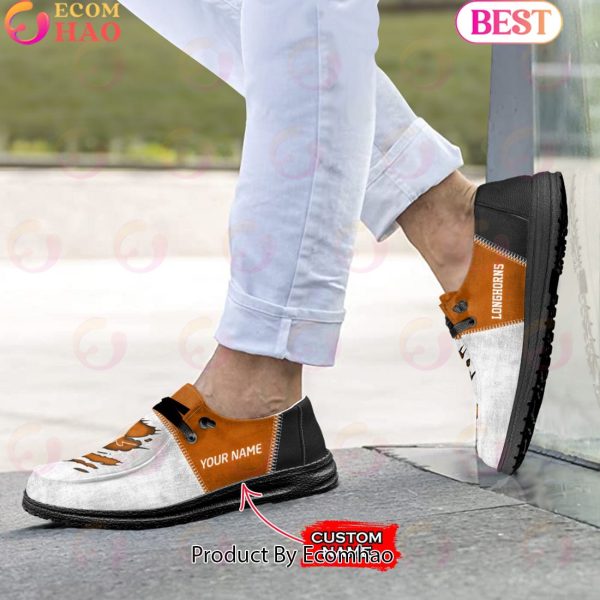 NCAA Texas Longhorns Custom Name Hey Dude Shoes