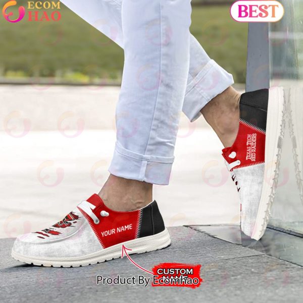 NCAA Texas Tech Red Raiders Custom Name Hey Dude Shoes