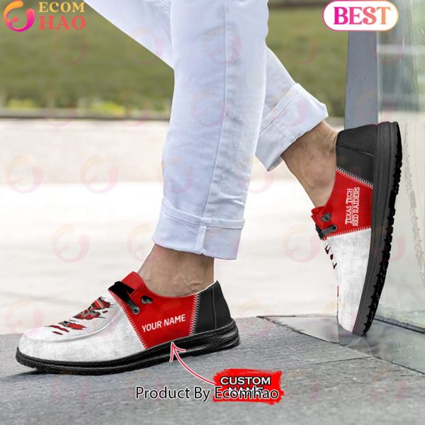 NCAA Texas Tech Red Raiders Custom Name Hey Dude Shoes