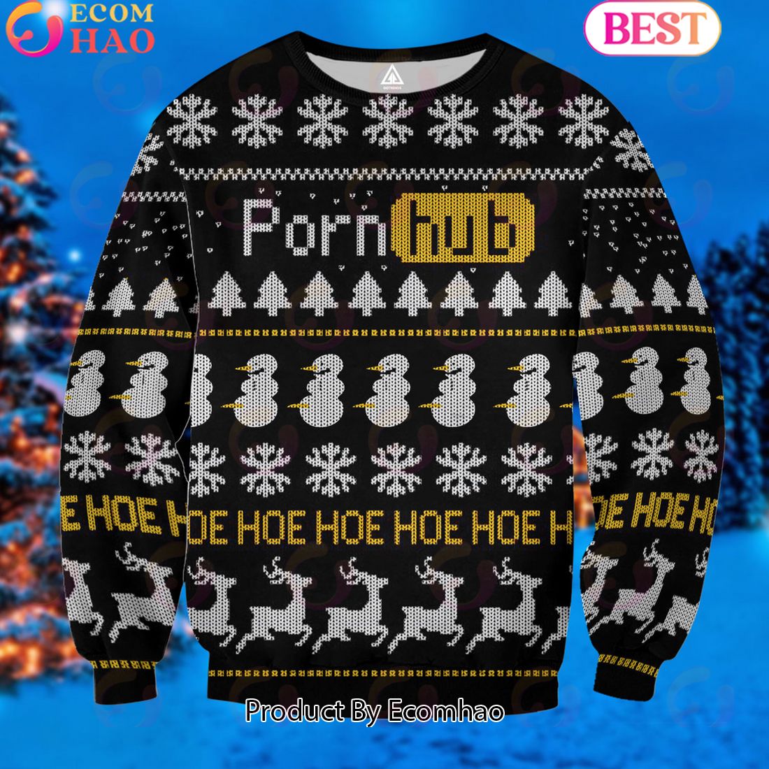 Porn Hub Hoe Hoe Hoe xxx Porn Ugly Sweater