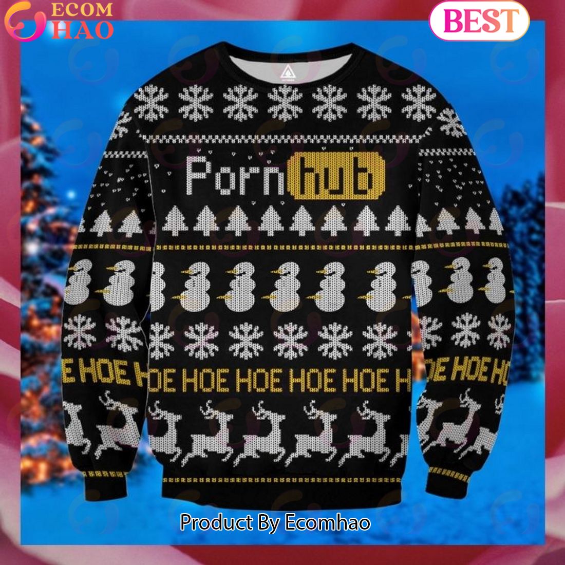 Porn Hub Hoe Hoe Hoe xxx Porn Ugly Sweater