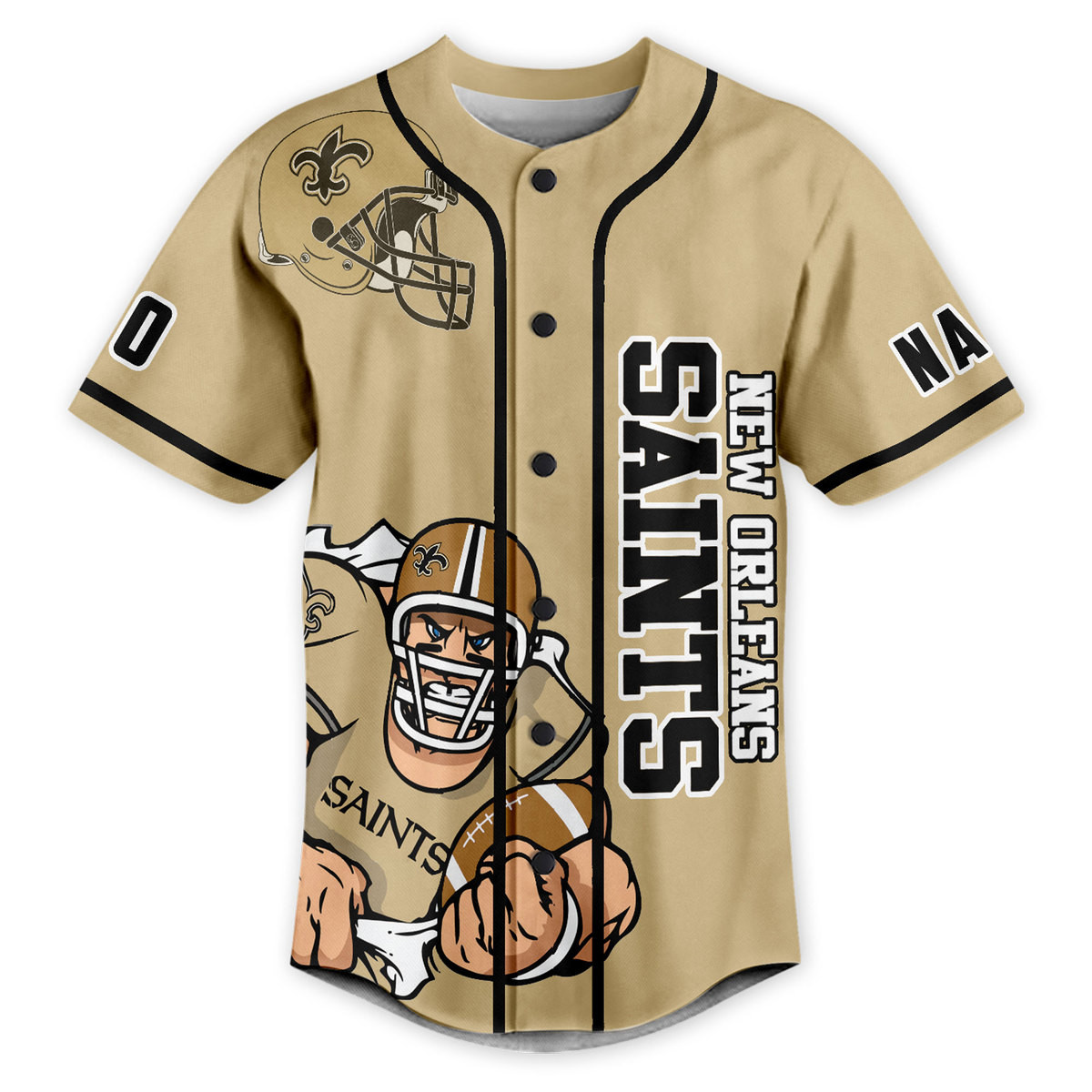 Personalized Go Saints New Orleans Saints Baseball Jersey