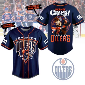 Personalized Orange Crush Edmonton Oilers Baseball Jersey Personalized Orange Crush Edmonton Oilers Baseball Jersey