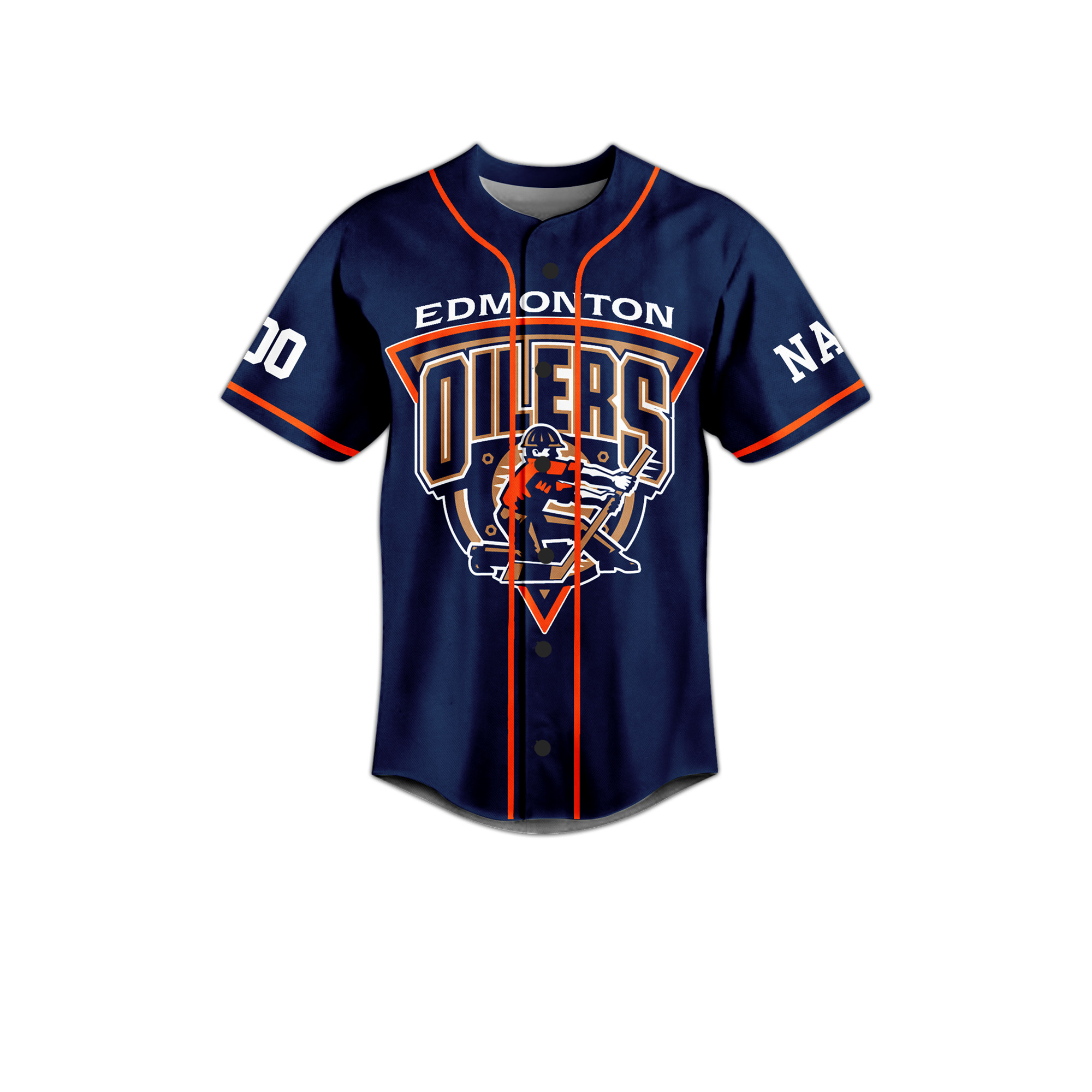 Personalized Orange Crush Edmonton Oilers Baseball Jersey