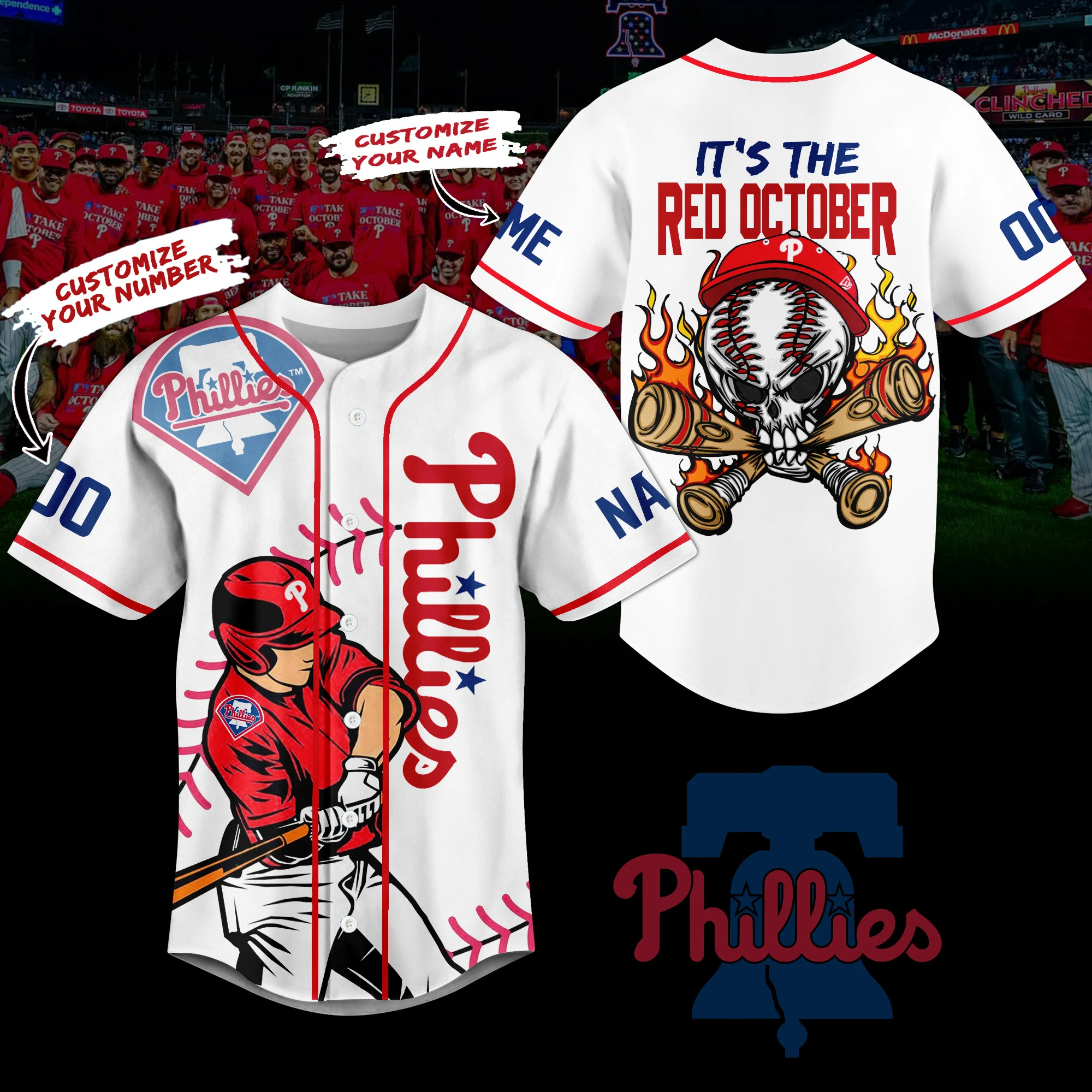 Personalized Phillies It’s The Red October Baseball Jersey