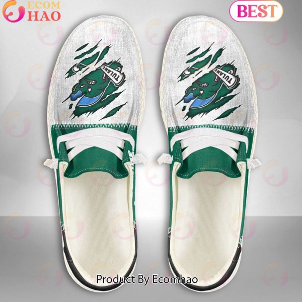 NCAA Tulane Green Wave Custom Name Hey Dude Shoes