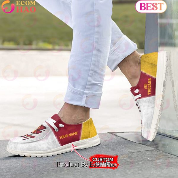 NCAA USC Trojans Custom Name Hey Dude Shoes