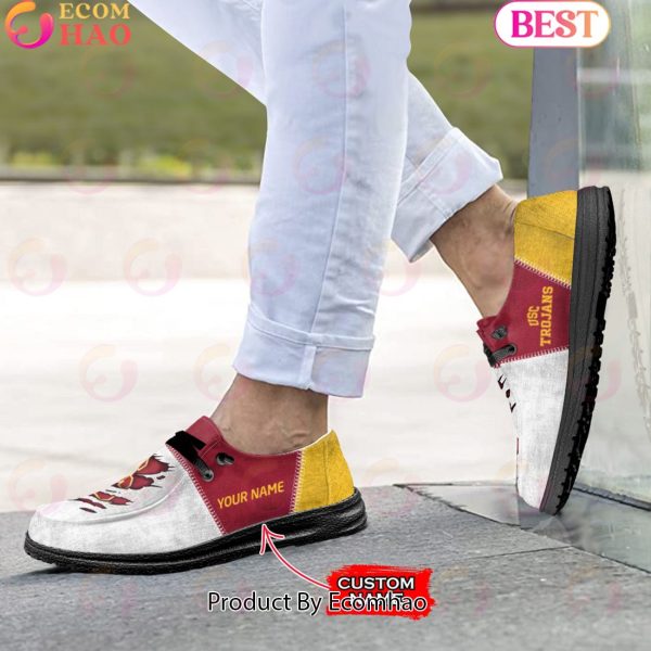 NCAA USC Trojans Custom Name Hey Dude Shoes