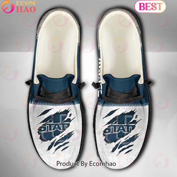NCAA Utah State Aggies Custom Name Hey Dude Shoes
