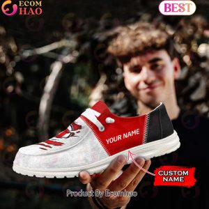 NCAA Utah Utes Custom Name Hey Dude Shoes