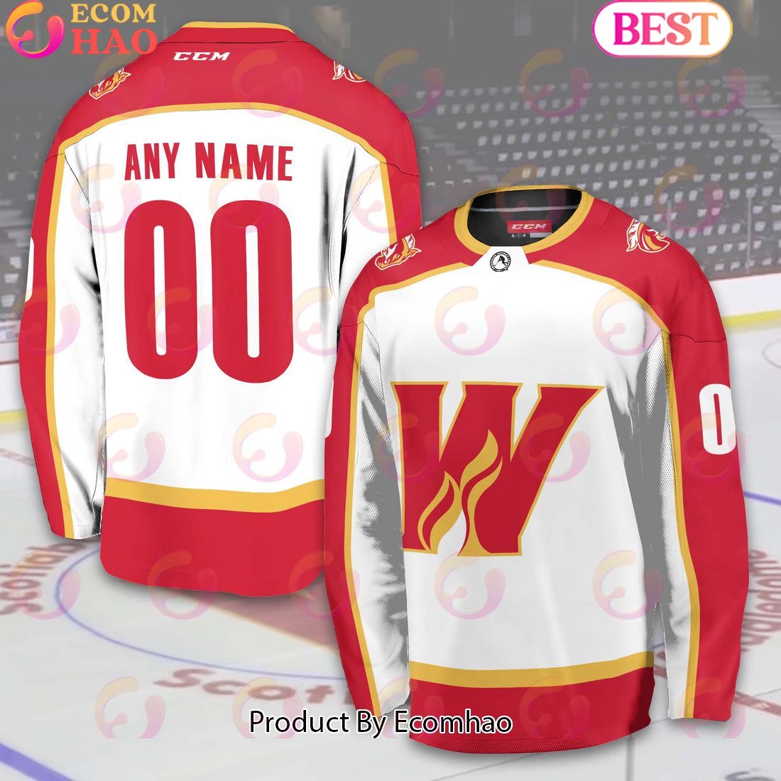 Personalized AHL Calgary Wranglers Men’s and Women Hockey Jersey 2023-2024