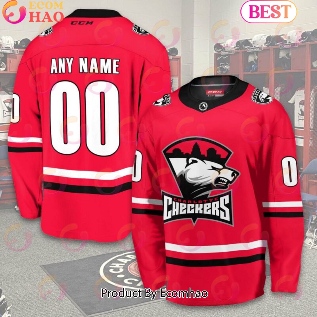 Personalized AHL Charlotte Checkers Men’s and Women Hockey Jersey 2023-2024