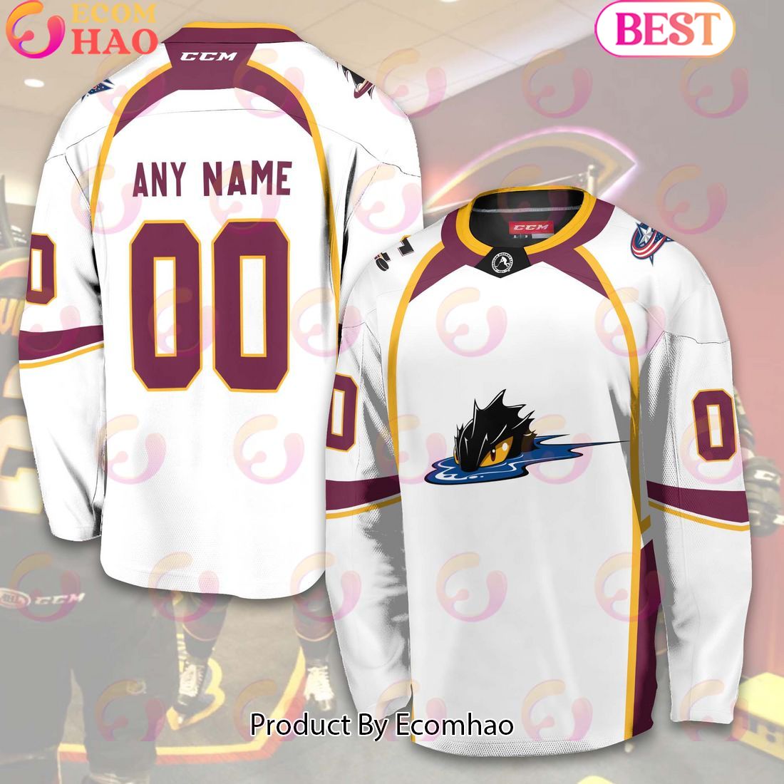 Personalized AHL Cleveland Monsters Men’s and Women Hockey Jersey 2023-2024