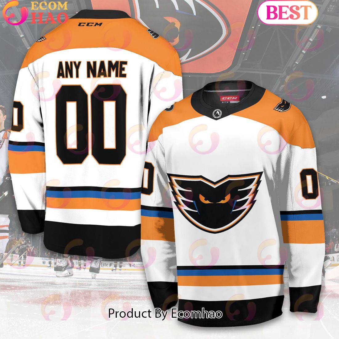 Personalized AHL Lehigh Valley Phantoms Men’s and Women Hockey Jersey 2023-2024