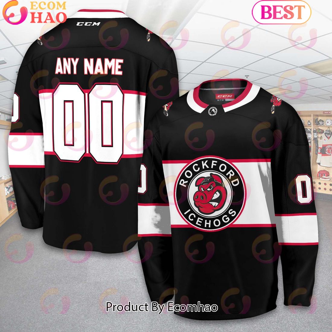 Personalized AHL Rockford IceHogs Men’s and Women Hockey Jersey 2023-2024