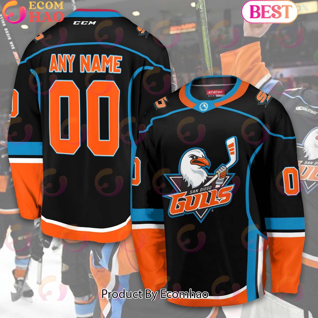 Personalized AHL San Diego Gulls Men’s and Women Hockey Jersey 2023-2024