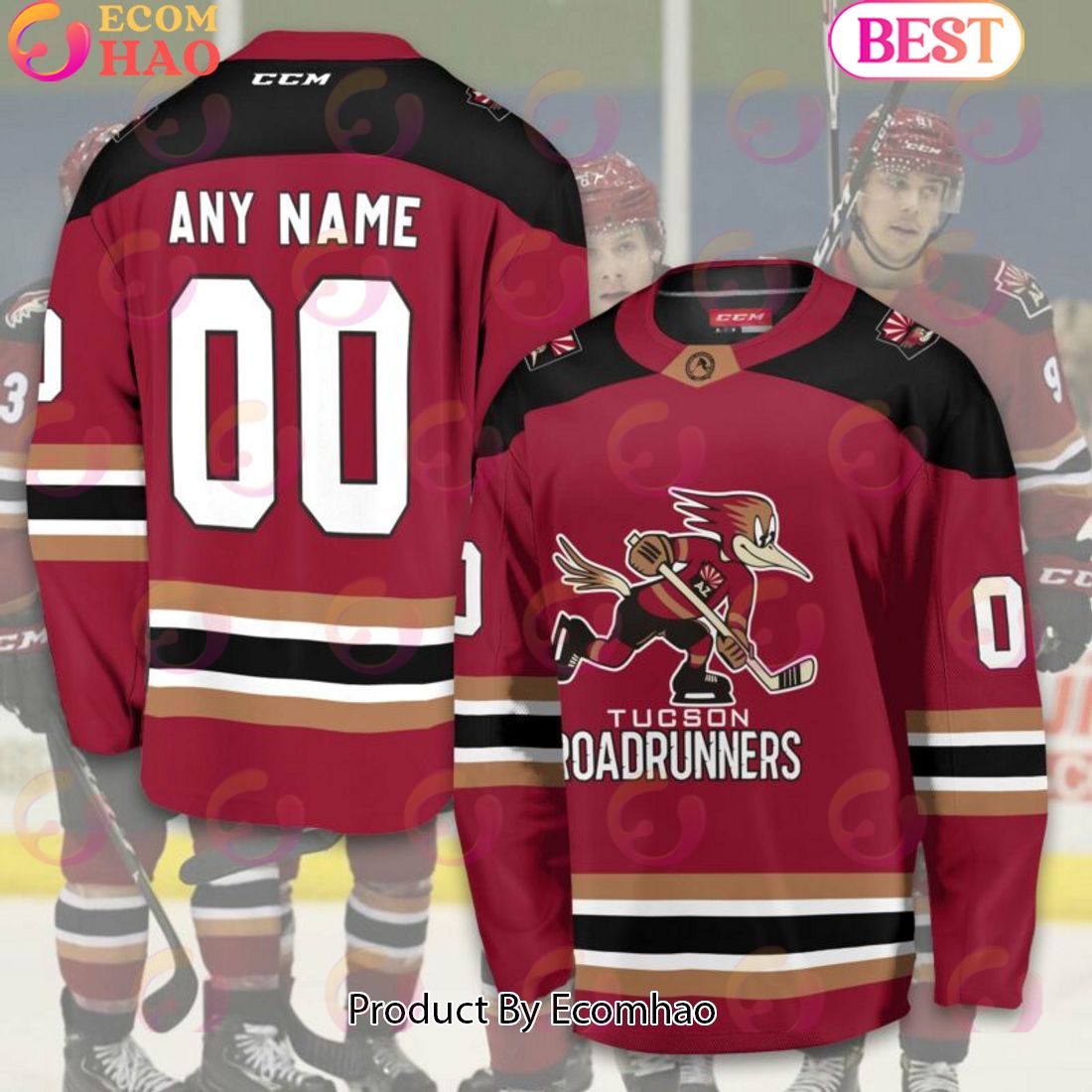 Personalized AHL Tucson Roadrunners Men’s and Women Hockey Jersey 2023-2024