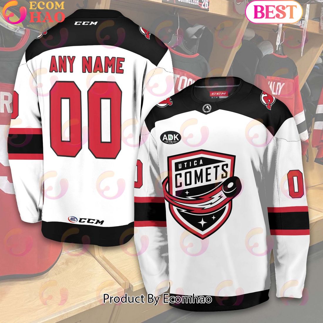 Comets White Hockey Jersey