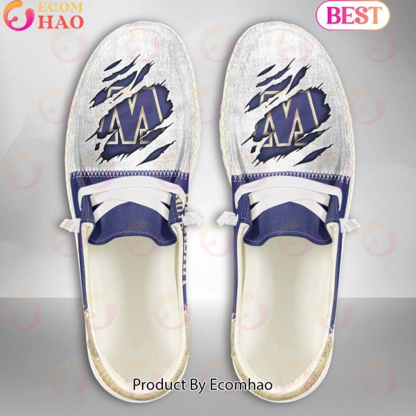 NCAA Washington Huskies Custom Name Hey Dude Shoes