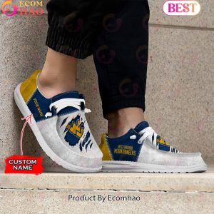 NCAA West Virginia Mountaineers Custom Name Hey Dude Shoes