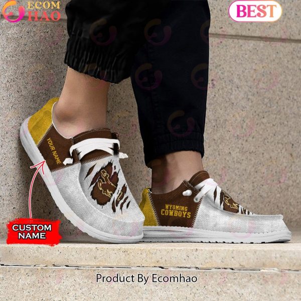 NCAA Wyoming Cowboys Custom Name Hey Dude Shoes