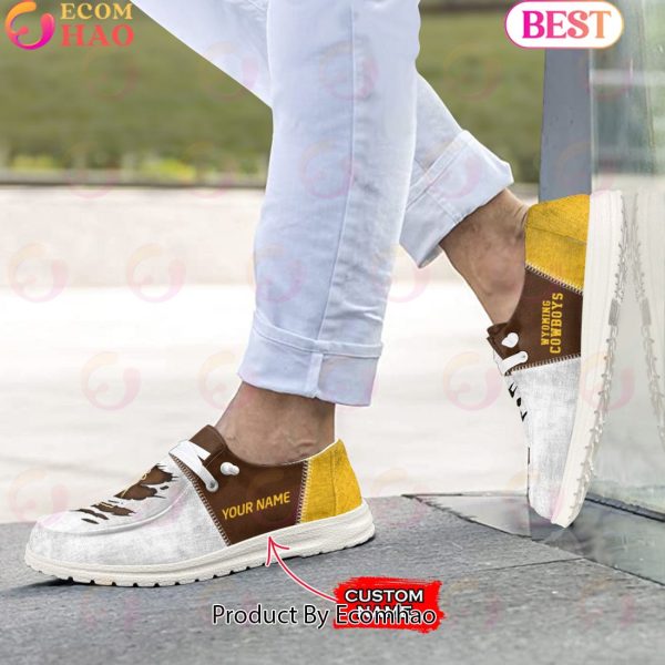 NCAA Wyoming Cowboys Custom Name Hey Dude Shoes