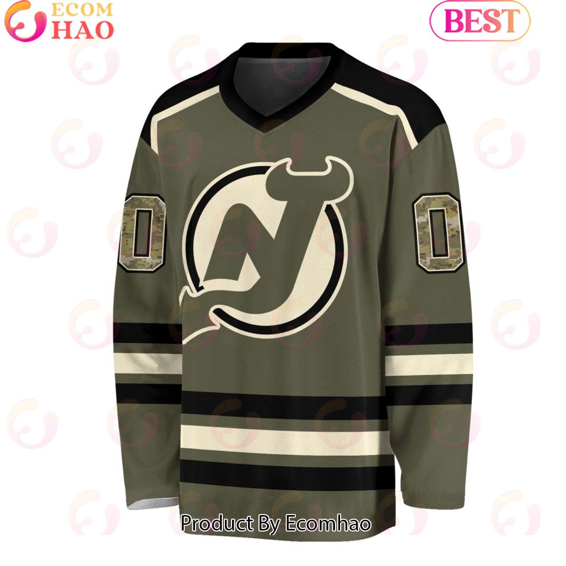 NEW NHL New Jersey Devils Special Black Hockey Fights Cancer Kits Jeysey