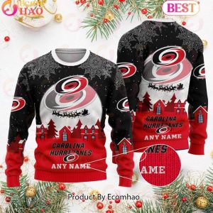 Custom Name NHL Carolina Hurricanes Special Christmas Ugly Sweater Design