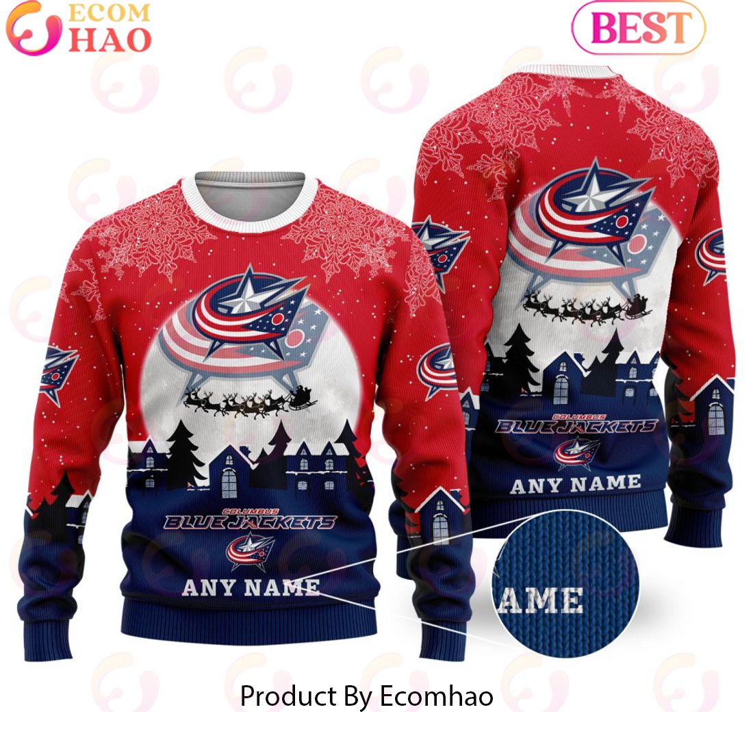 Custom Name NHL Edmonton Oilers Special Christmas Ugly Sweater Design