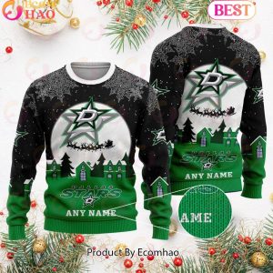 Custom Name NHL Dallas Stars Special Christmas Ugly Sweater Design Custom Name NHL Dallas Stars Special Christmas Ugly Sweater Design