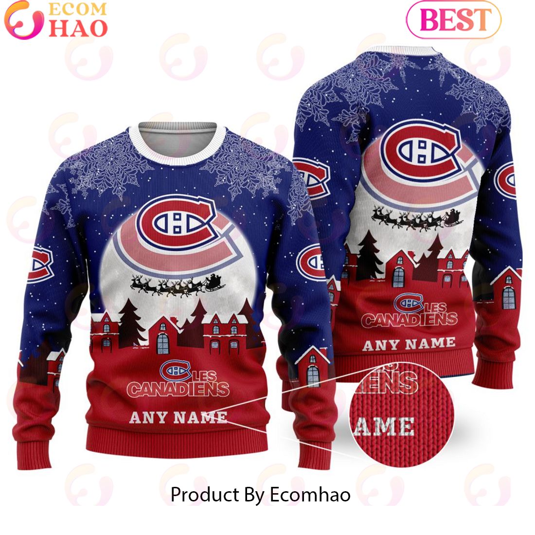 Custom Name NHL New York Rangers Special Christmas Ugly Sweater Design