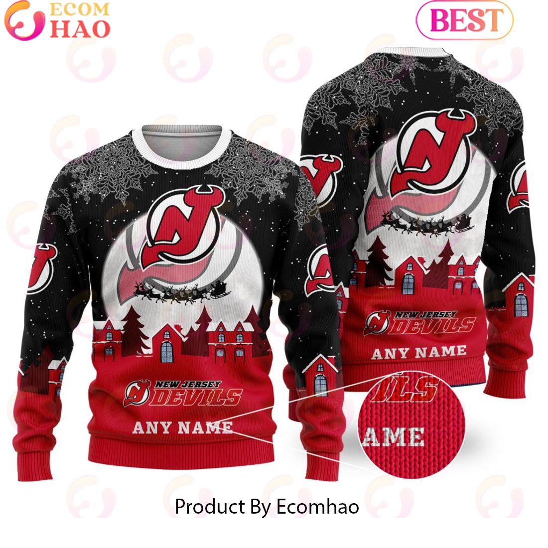 Custom Name NHL Nashville Predators Special Christmas Ugly Sweater Design