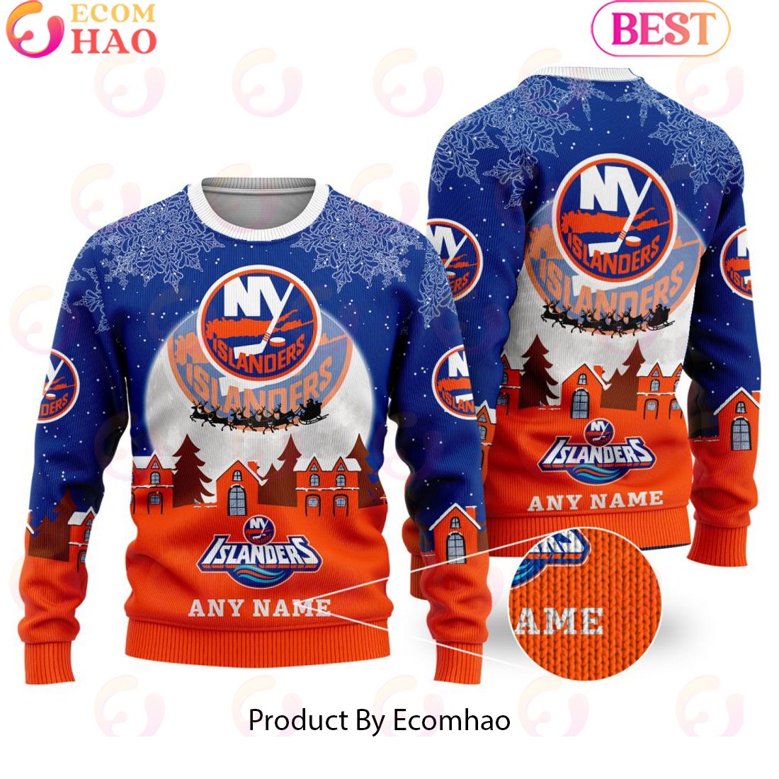 Custom Name NHL New York Islanders Special Christmas Ugly Sweater Design