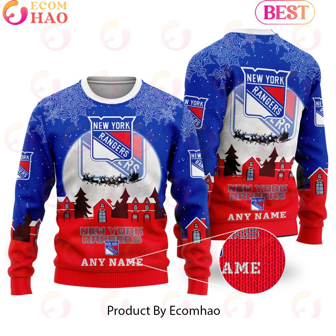 Custom Name NHL San Jose Sharks Special Christmas Ugly Sweater Design