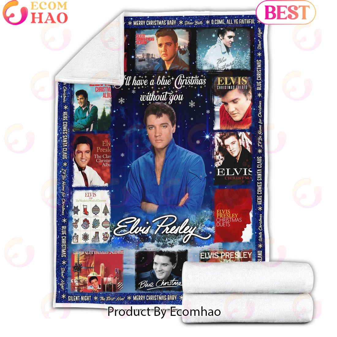 I’ll Have A Blue Christmas Without You Elvis Presley Fleece Blanket