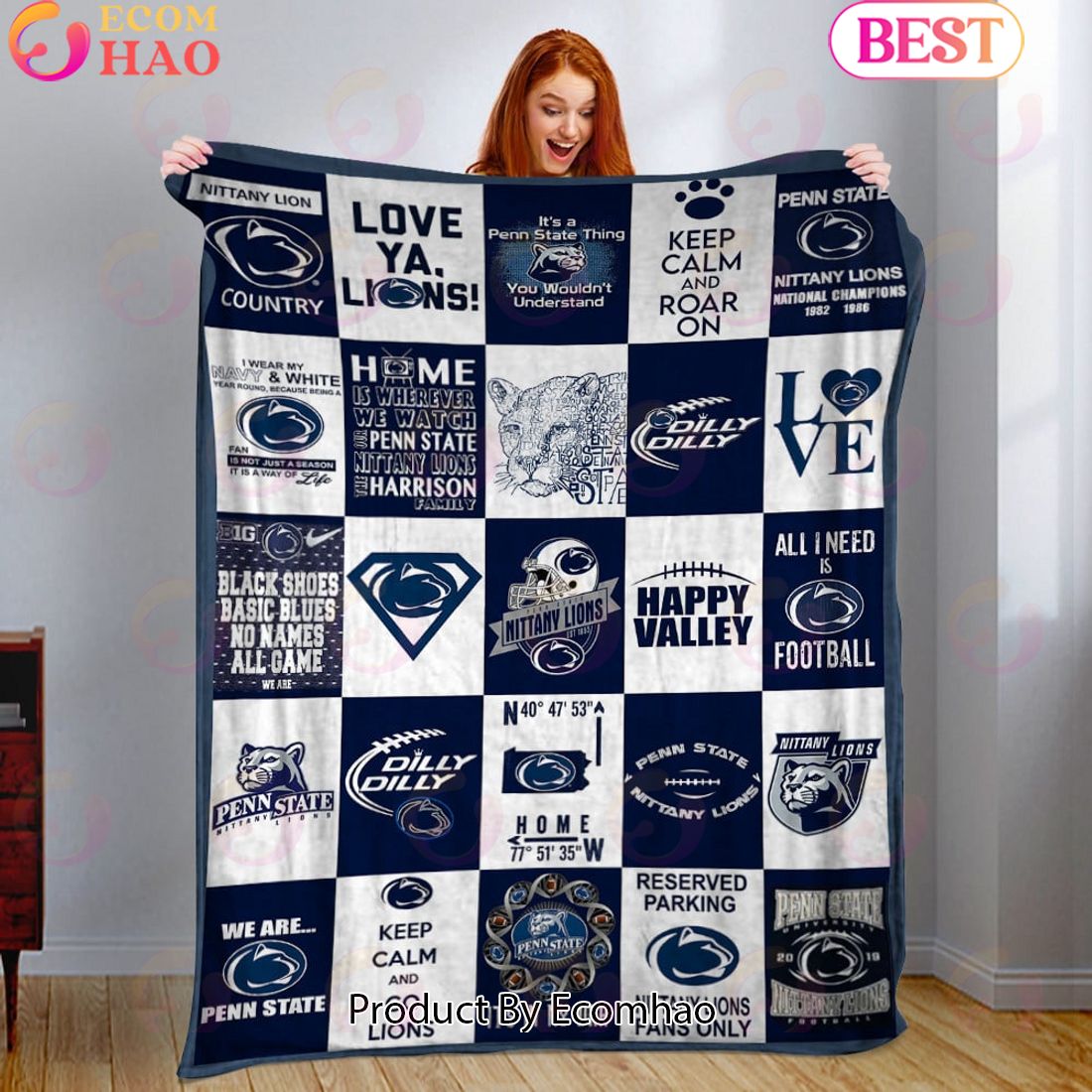 Penn State Nittany Lions Blanket And Quilt Gift For Fans Fleece Blanket