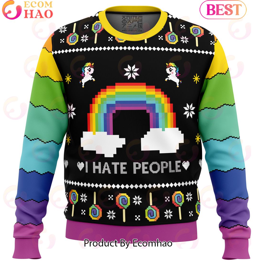 I Hate People Ugly Christmas Sweater