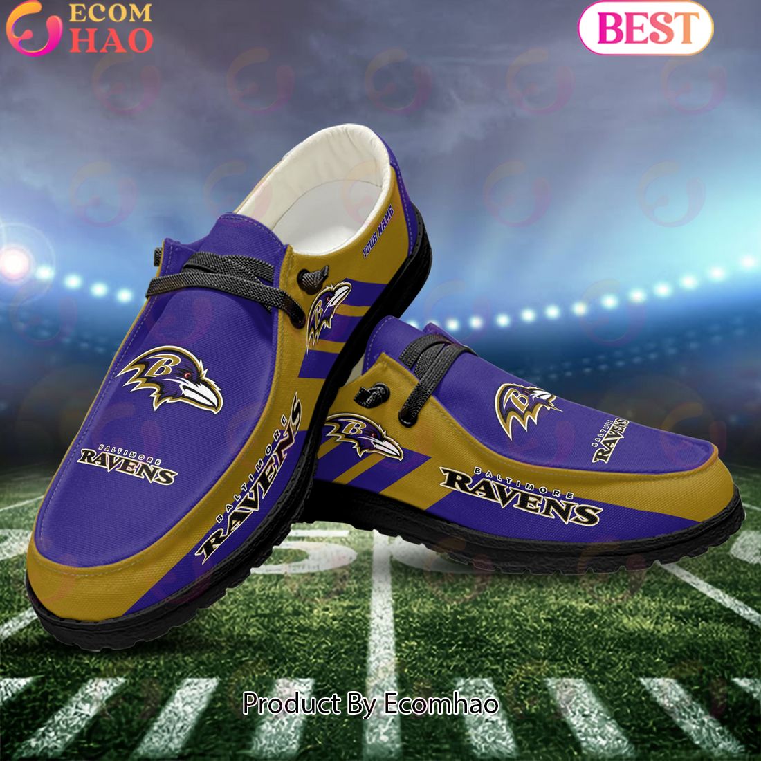 NFL Baltimore Ravens Hey Dude Shoes Custom Your Name