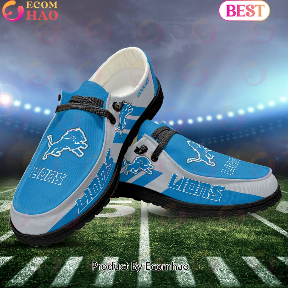 NFL Detroit Lions Hey Dude Shoes Custom Your Name