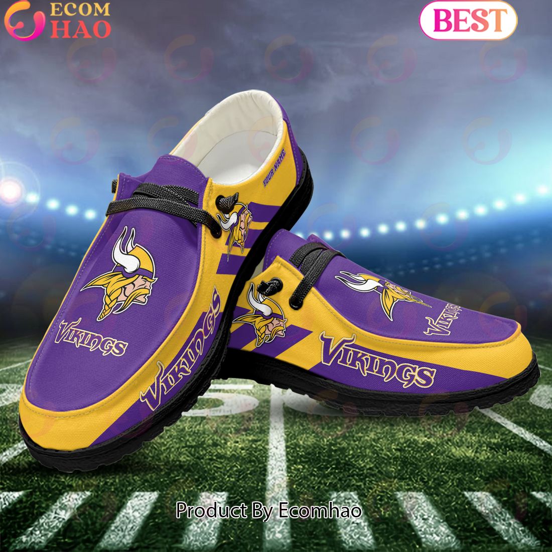 NFL Minnesota Vikings Hey Dude Shoes Custom Your Name