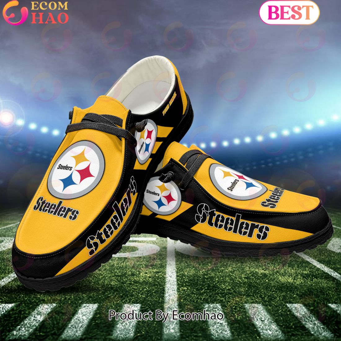 NFL Pittsburgh Steelers Hey Dude Shoes Custom Your Name