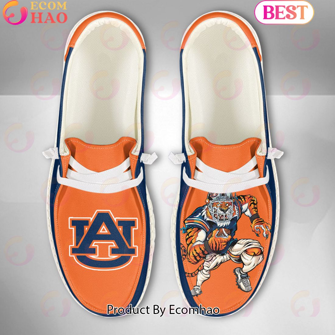 NCAA Auburn Tigers Mascot Design Custom Name Hey Dude Shoes