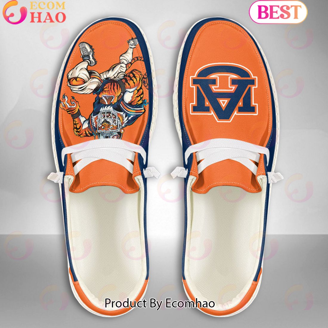 NCAA Auburn Tigers Mascot Design Custom Name Hey Dude Shoes