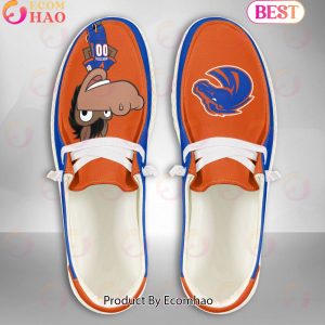 NCAA Boise State Broncos Mascot Design Custom Name Hey Dude Shoes