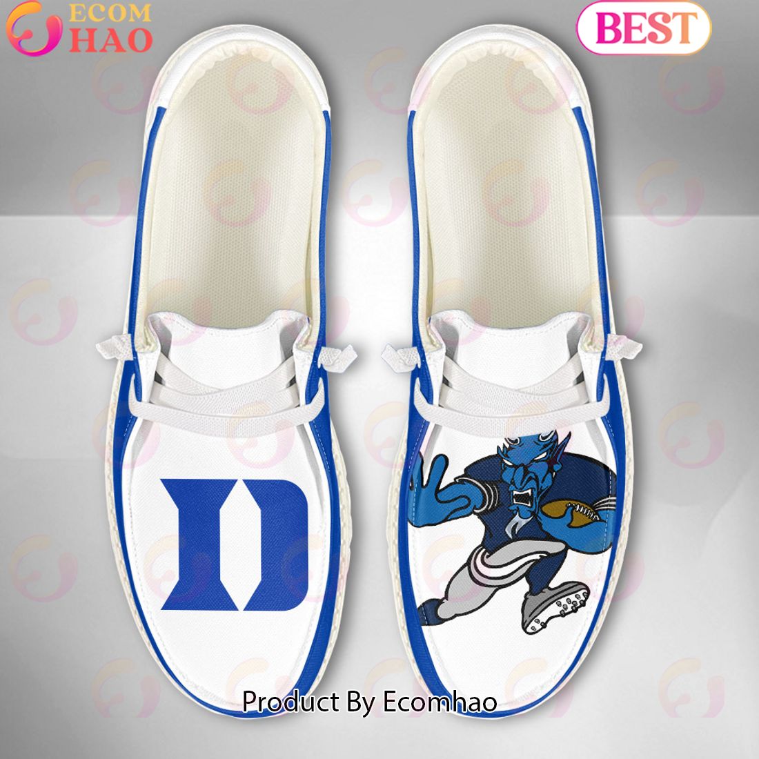 NCAA Duke Blue Devils Mascot Design Custom Name Hey Dude Shoes